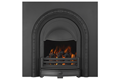 decorative arch black insert - cast iron fireplace
