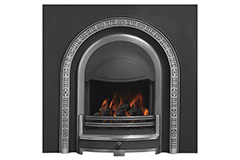 Decorative Arch Polished Insert - cast iron fireplace