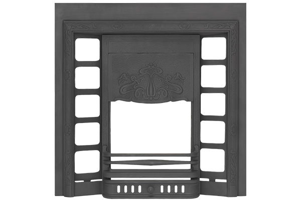 casttec art nouveau black cast iron insert