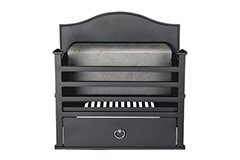 pendle black with back plate + brick fire basket