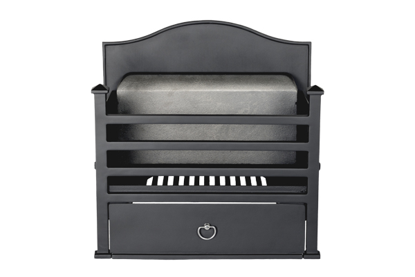 pendle black with back plate + brick fire basket
