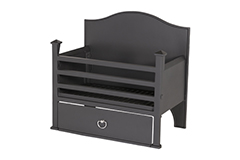 pendle black with back plate fire basket