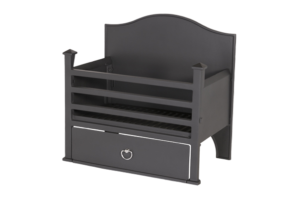 pendle black with back plate fire basket