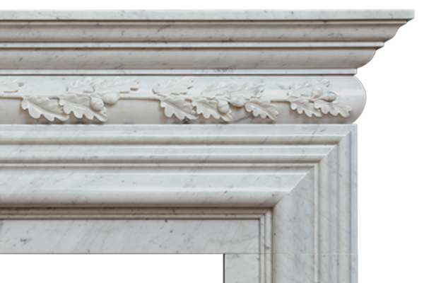 mayfair oak leaf pure marble italian carrara mantel